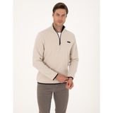 Pierre Cardin Erkek Taş Regular Fit Yarım Fermuarlı Polar Sweatshirt 50314056-VR049 - 2XL