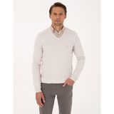 Pierre Cardin Erkek Taş Slim Fit V Yaka Basic Triko Kazak 50314190-VR049 - XL