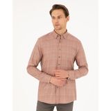 Pierre Cardin Erkek Turuncu Regular Fit Uzun Kollu Gömlek 50292241-VR051