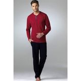 Pierre Cardin Erkek Uzun Kol %100 Pamuk Penye Pijama Takım - S - Bordo