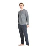 Pierre Cardin Erkek Uzun Kol Pijama Takımı, Koyu Gri, M Beden