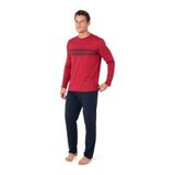 PIERRE CARDIN Erkek Uzun Kollu Bisiklet Yaka Pijama Takım 6102-BORDO-XL