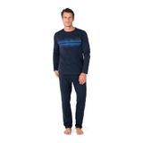 PIERRE CARDIN Erkek Uzun Kollu Bisiklet Yaka Pijama Takım 6102-LACİVERT-M
