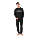 PIERRE CARDIN Erkek Uzun Kollu Bisiklet Yaka Pijama Takım 6102-SİYAH-XL
