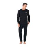 PIERRE CARDIN Erkek Uzun Kollu Bisiklet Yaka Pijama Takım 6103-SİYAH-L