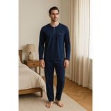 Pierre Cardin Erkek Uzun Kollu Penye Pijama - Lacivert