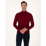 Pierre Cardin Erkek Vişne Slim Fit Balıkçı Yaka Basic Triko Kazak 50314202-VR223 - XL