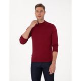 Pierre Cardin Erkek Vişne Slim Fit Çeyrek Yaka Basic Triko Kazak 50314188-VR223 - 2XL