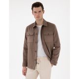 Pierre Cardin Erkek Vizon Gömlek Yaka Suni Deri Ceket 50312345-575 - Dropsuz