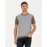 Pierre Cardin Erkek Vizon Melanj Slim Fit Bisiklet Yaka Triko Tişört 50280026-VR174