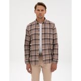 Pierre Cardin Erkek Vizon Oduncu Ekose Regular Fit Uzun Kollu Gömlek 50312356-VR052 - 2XL