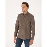 Pierre Cardin Erkek Vizon Regular Fit Uzun Kollu Gömlek 50310139-VR052 - 3XL