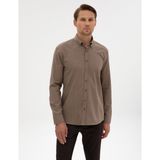 Pierre Cardin Erkek Vizon Regular Fit Uzun Kollu Gömlek 50311380-VR052
