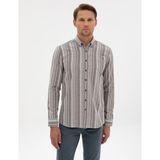 Pierre Cardin Erkek Vizon Regular Fit Uzun Kollu Gömlek 50312328-VR052 - XL