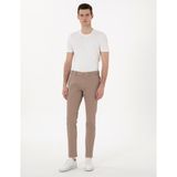 Pierre Cardin Erkek Vizon Slim Fit Beli Lastikli Kanvas Pantolon 50308080-VR052 - 32