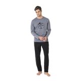 PIERRE CARDIN Erkek Yeni Sezon Uzun Kollu Pamuk Pijama Takımı CH.PC.6.097.C0-KOYU GRİ-L