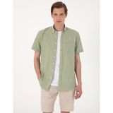 Pierre Cardin Erkek Yeşil Regular Fit Kısa Kollu Gömlek 50302730-VR016 - Çağla