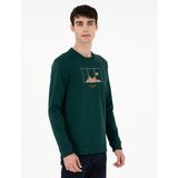 Pierre Cardin Erkek Yeşil Regular Fit Sweatshirt 50290703-VR054 - XL
