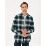 Pierre Cardin Erkek Yeşil Regular Fit Uzun Kollu Oduncu Gömlek 50293738-VR054 - XS