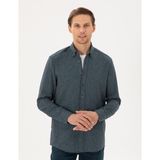Pierre Cardin Erkek Yeşil Regular Fit Uzun Kollu Oxford Gömlek 50292662-VR054 - XS