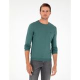 Pierre Cardin Erkek Yeşil Slim Fit Bisiklet Yaka Basic Triko Kazak 50296621-VR054 - XL