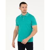 Pierre Cardin Erkek Yeşil Slim Fit Polo Yaka Merserize Tişört 50262665-VR083 - Nil