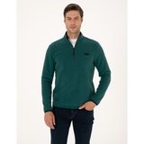 Pierre Cardin Erkek Zümrüt Regular Fit Yarım Fermuarlı Polar Sweatshirt 50314056-VR055 - 2XL