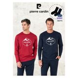 PIERRE CARDIN Erkek%100 Pamuk Uzun Kollu Desenli Bordo & Lacivert İki Adet Pijama Takımı L1.PC.6097.002-BORDO - LACİVERT-2XL