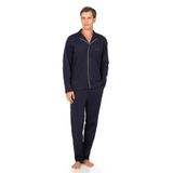 Pierre Cardin Erkek%100 Pamuklu Düğmeli Uzun Kollu Pijama Takımı, Klasik Yaka, Lacivert, M
