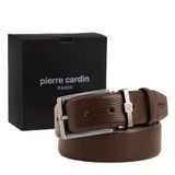 Pierre Cardin Floater Deri Erkek Kemeri (En 3,5 cm) PC100F (Kahve, 130 CM)