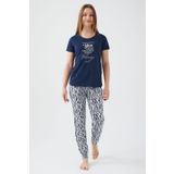 Pierre Cardin Friday Feelings Lacivert Kadın Kısa Kol Pijama Takım