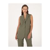 Pierre Cardin Haki Regular Fit Keten Yelek 50299950-VR027