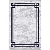 Pierre Cardin Halı La Vıta QT07D Yumuşak Dokulu Modern Desenli Şık ve Kullanışlı Üst Kalite Halı - 200 x 290 cm - Açık Gri - Siyah