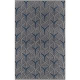 Pierre Cardin Halı Maxwell MK04B Iskandinav Tarz Ile Üretilen Modern Çizgili Halı - 100 x 200 cm - Antrasit - Mavi