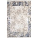 Pierre Cardin Halı Otantik E014B Yumuşak Dokulu Modern ve Vintage Tarz Yüksek Makine Dokuması Halı - Bej - Mavi - 100 x 300 cm