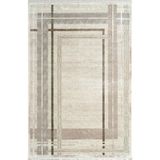 Pierre Cardin Halı Voyage KJ06B Krem Kahve Viskon Akrilik Yumuşak Dokulu Modern Çizgili KREM KAHVE 80 x 300
