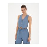 Pierre Cardin İndigo Crop Top Yelek 50288563-VR028
