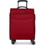 Pierre Cardin Kabin Boy Kumaş Valiz Ultra Light Sessiz 8 Tekerlek Uçak Kabin Uyumlu - Bordo