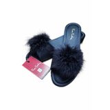 Pierre Cardin Kadın 0015 Tüylü Terlik Lacivert