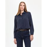 Pierre Cardin Kadın Açık Lacivert Comfort Fit Uzun Kollu Gömlek 50318219-VR059 - 36