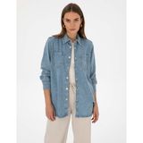 Pierre Cardin Kadın Açık Mavi Comfort Fit Jean Gömlek 50314086-VR003 - 36