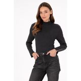 Pierre Cardin Kadın Antrasit Slim Fit Yarım Balıkçı Basic Kazak 50290578-VR006