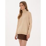Pierre Cardin Kadın Bej Comfort Fit Tam Balıkçı Yaka Basic Kazak 50316385-VR011