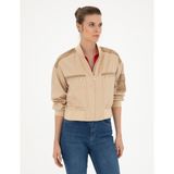 Pierre Cardin Kadın Bej Crop Top Mont 50282396-VR011 - 42