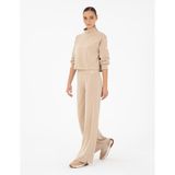 Pierre Cardin Kadın Bej Flare Fit Fermuar Detaylı Eşofman Altı 50291229-VR011