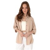 Pierre Cardin Kadın Bej Gömlek Desenli 50313128-VR011