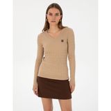 Pierre Cardin Kadın Bej Melanj Kazak/Triko 50317062-VR156