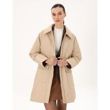 Pierre Cardin Kadın Bej Regular Fit Kaban 50295136-VR011 - 40