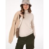 Pierre Cardin Kadın Bej Slim Fit Balıkçı Yaka Basic Kazak 50300786-VR011