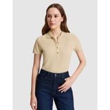 Pierre Cardin Kadın Bej Slim Fit Pamuklu Polo Yaka Basic Tişört 50325456-VR011